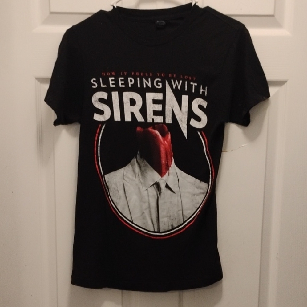 Black Graphic T-Shirt with Band Logo